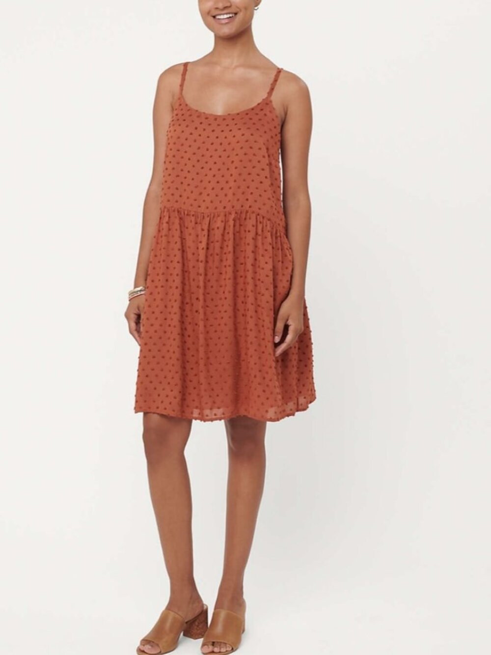 LOFT Clip Strappy Swing Dress size M NWT